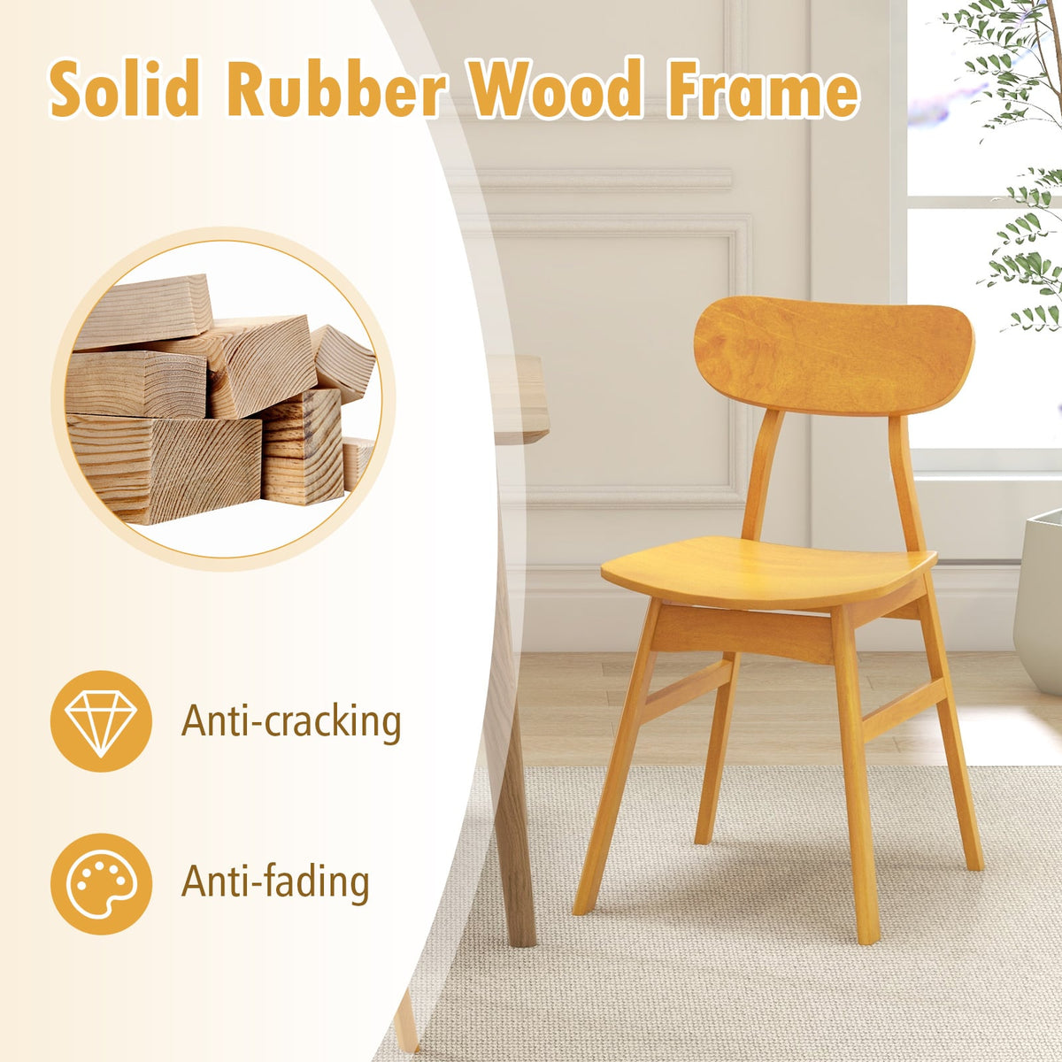Set of 2 Modern Dining Chairs with Curved Backrest and Seat-Natural-Dining Chairs-DECOROLALA