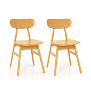 Set of 2 Modern Dining Chairs with Curved Backrest and Seat-Natural-Dining Chairs-DECOROLALA