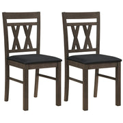 Set of 2 Modern Linen Style Upholstered Kitchen Chairs-Gray-Dining Chairs-DECOROLALA