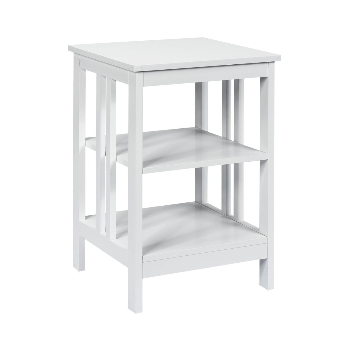 Set of 2 Multifunctional 3-Tier Nightstand Sofa Side Table with Reinforced Bars and Stable Structure-White-End & Side Tables-DECOROLALA
