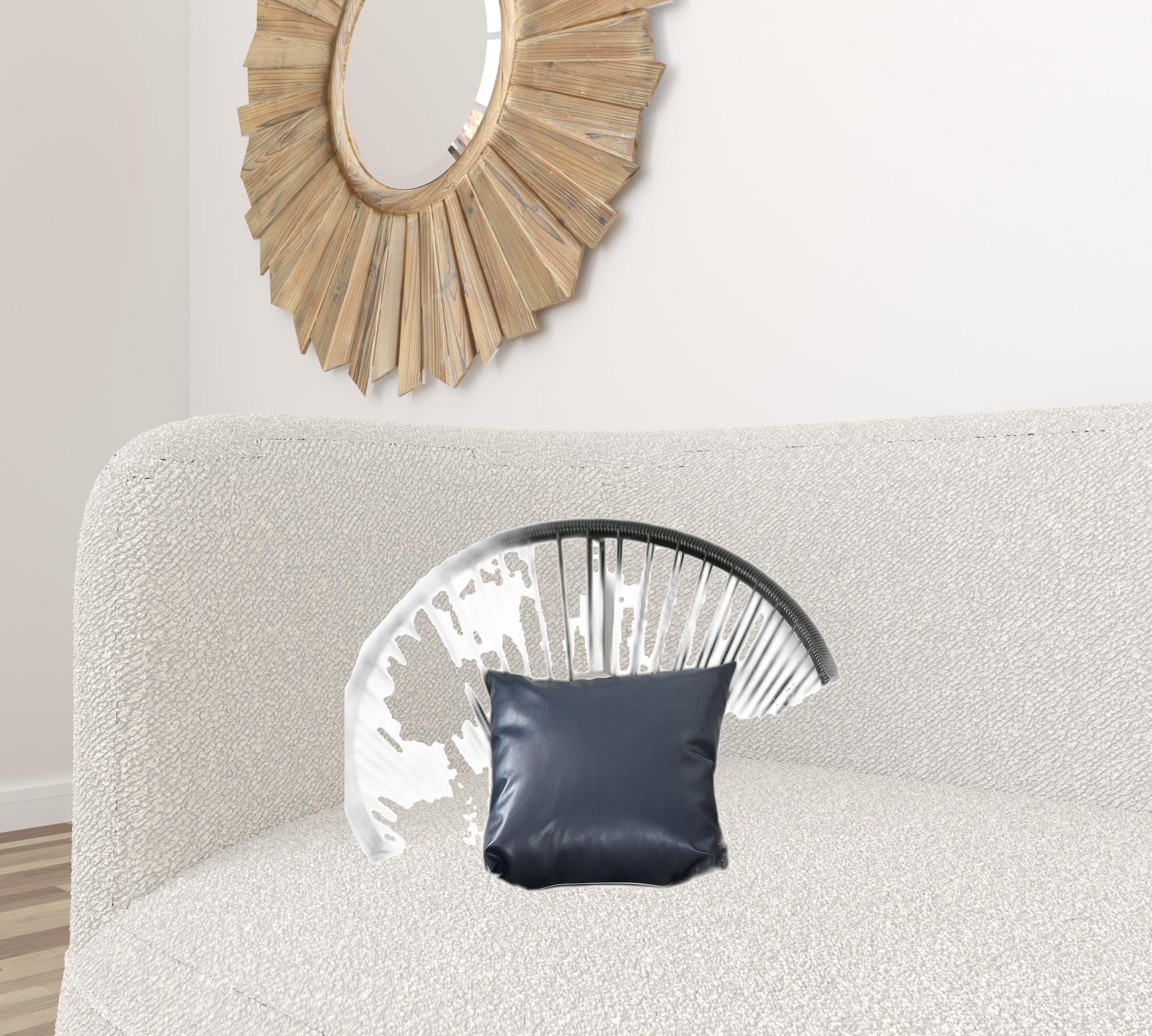 Set of 2 Navy Geometric and Solid Throw Pillows-Accent Throw Pillows-DECOROLALA