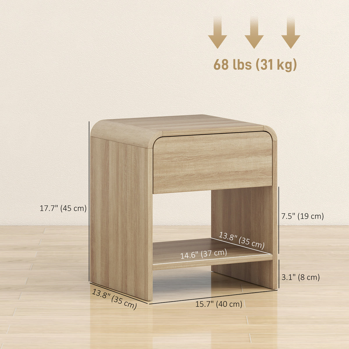 Set of 2 Nightstands - Modern Wood Bedside Tables-Home Furnishings > Bedroom Furniture > Bedside Tables-DECOROLALA