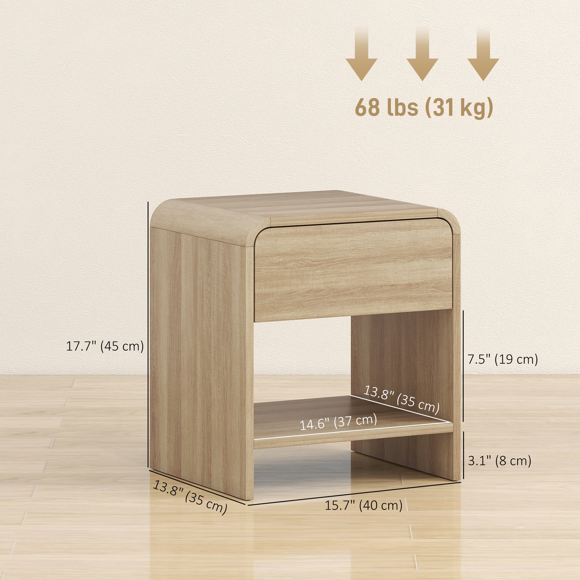 Set of 2 Nightstands - Modern Wood Bedside Tables-Home Furnishings > Bedroom Furniture > Bedside Tables-DECOROLALA