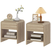 Set of 2 Nightstands - Modern Wood Bedside Tables-Home Furnishings > Bedroom Furniture > Bedside Tables-DECOROLALA