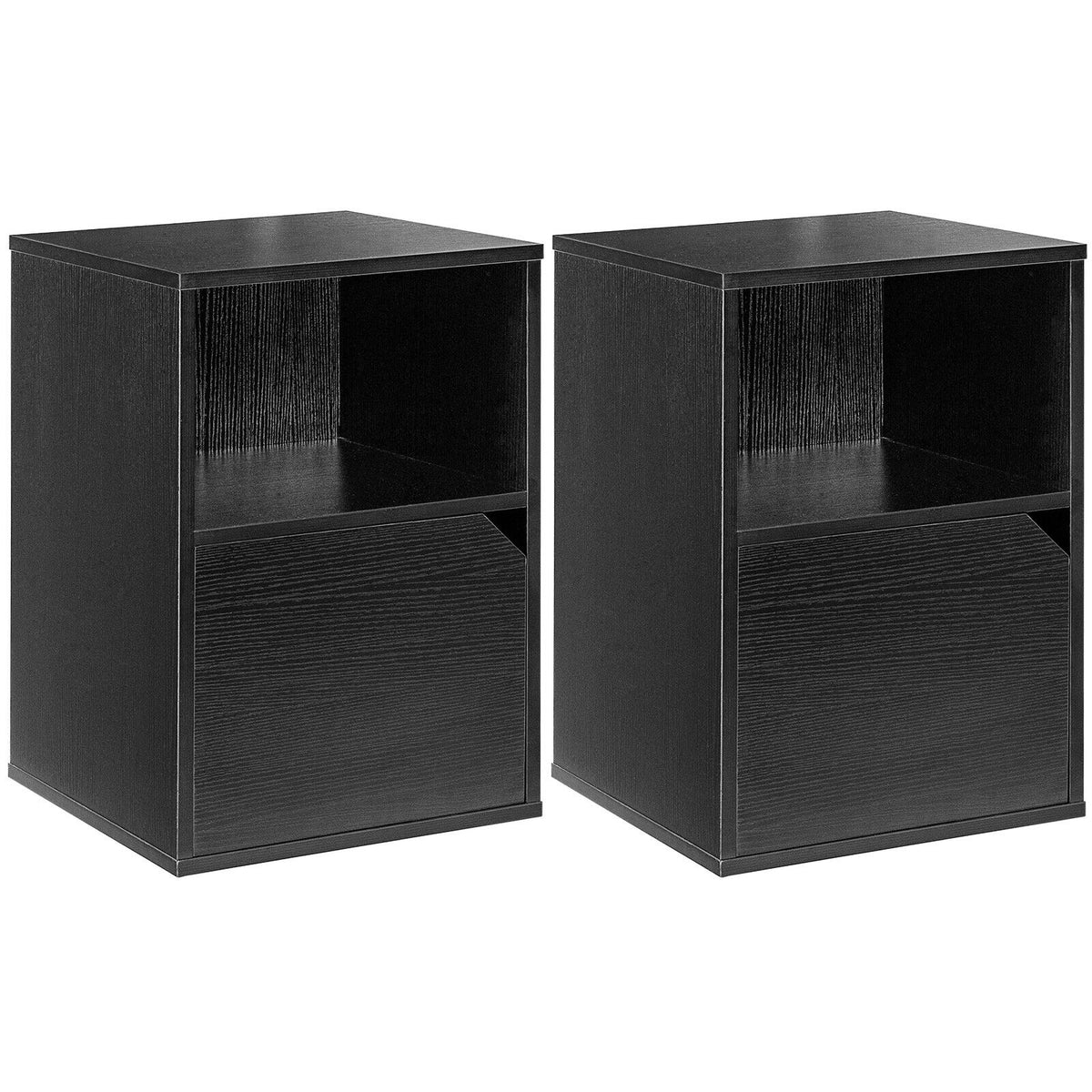 Set of 2 Nightstands Side End Table for Living Room-Black-Nightstands-DECOROLALA
