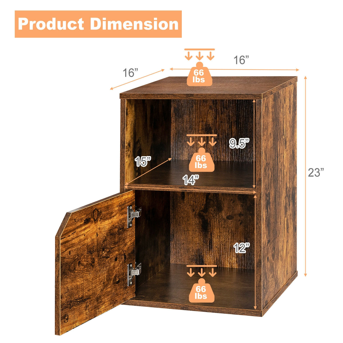 Set of 2 Nightstands Side End Table for Living Room-Brown-Nightstands-DECOROLALA