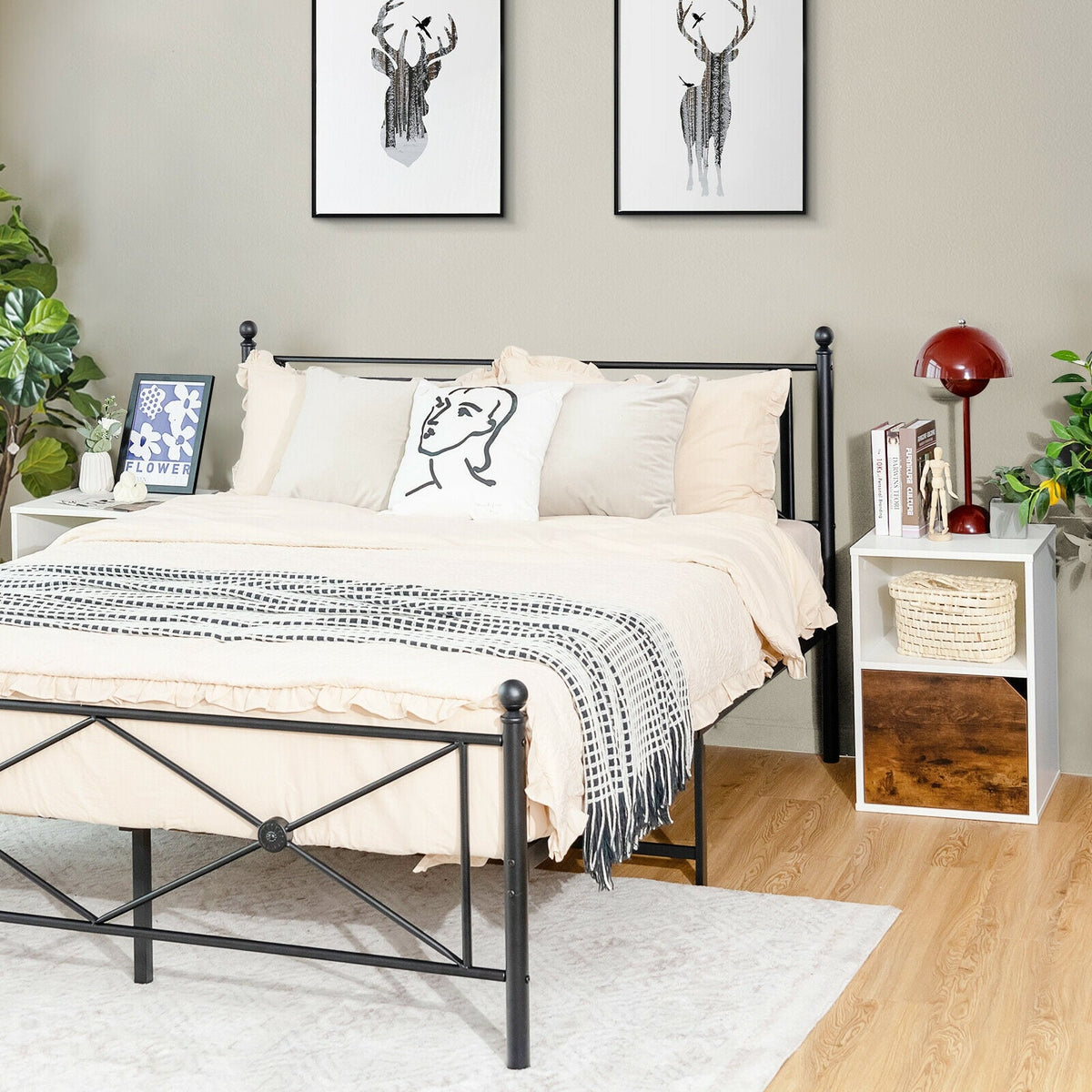 Set of 2 Nightstands Side End Table for Living Room-White-Nightstands-DECOROLALA