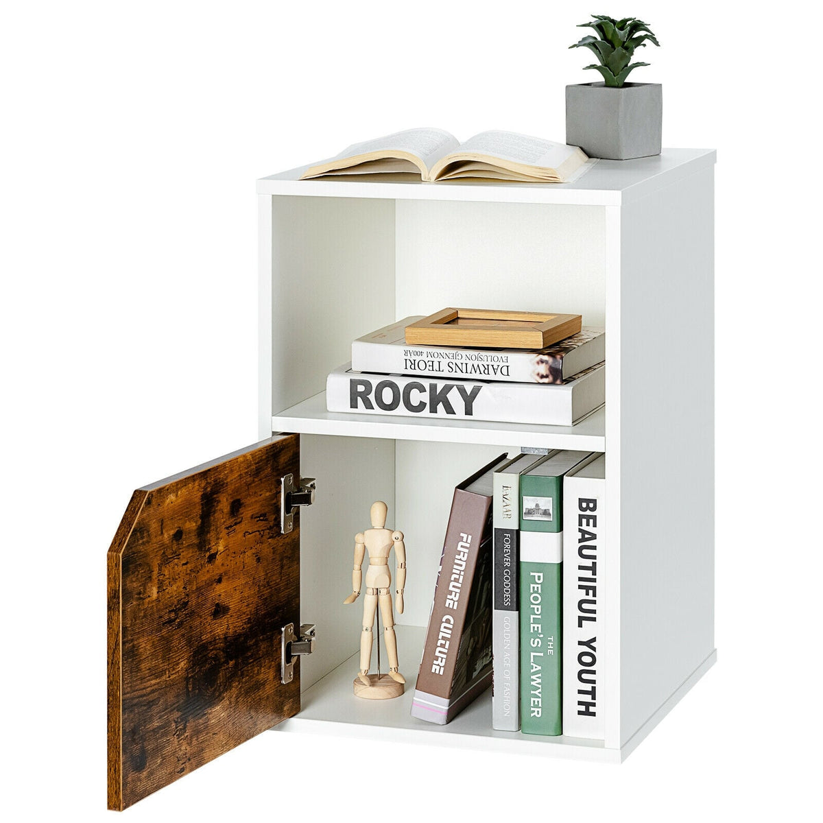 Set of 2 Nightstands Side End Table for Living Room-White-Nightstands-DECOROLALA