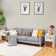 Set of 2 Nightstands Side End Table for Living Room-White-Nightstands-DECOROLALA