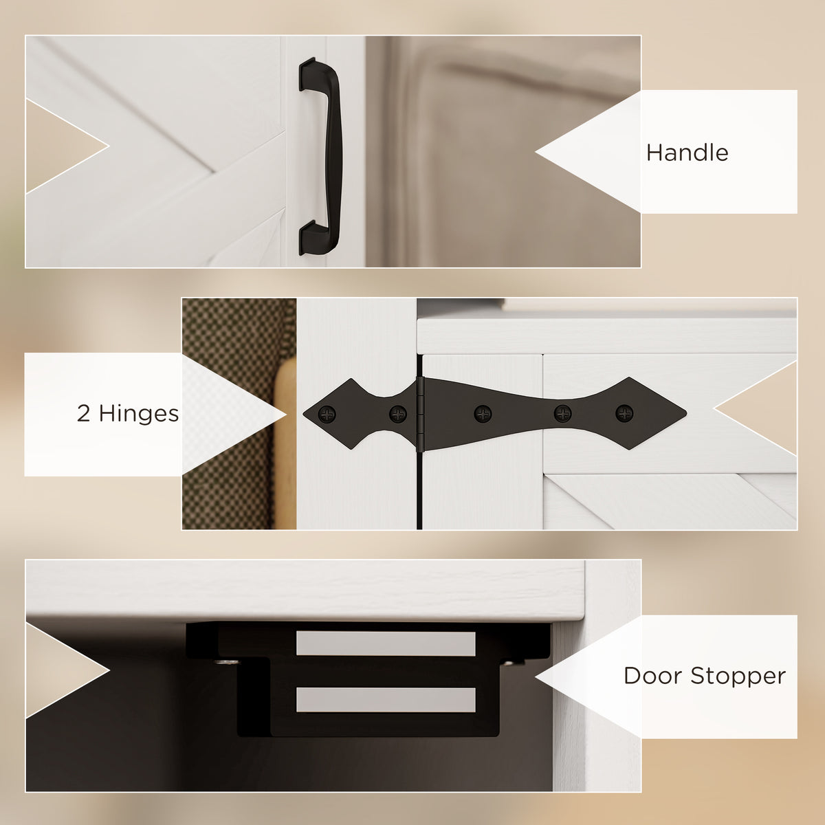 Set of 2 Nightstands with Charging Outlets - White-Home Furnishings > Living Room Furniture > Side¬†Tables-DECOROLALA