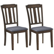 Set of 2 Rubber Wood Dining Room Chairs with Comfortable Backrest-Brown-Dining Chairs-DECOROLALA