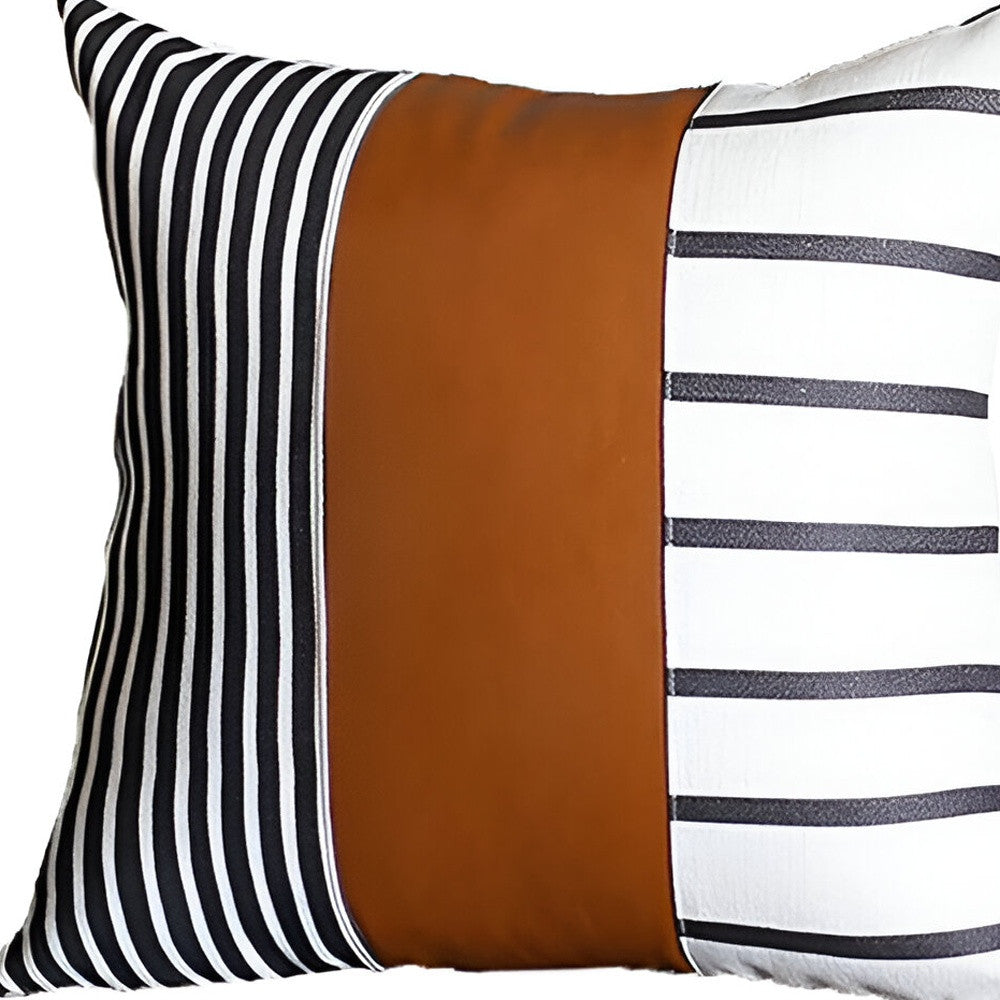 Set of 2 Rustic Brown Geometric Throw Pillows-Accent Throw Pillows-DECOROLALA