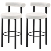 Set of 2 Sherpa Bar Stools - White/Black 28.7" Seat Height-Home Furnishings > Kitchen & Dining Furniture > Bar Stools-DECOROLALA