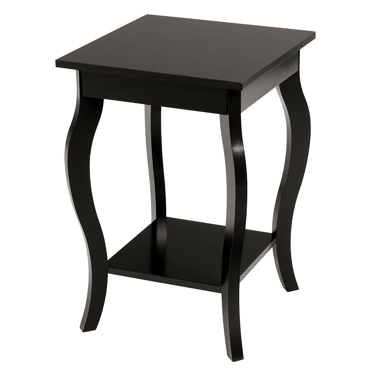 Set of 2 Side Table End Table Night Stand with Shelf-Brown-End & Side Tables-DECOROLALA