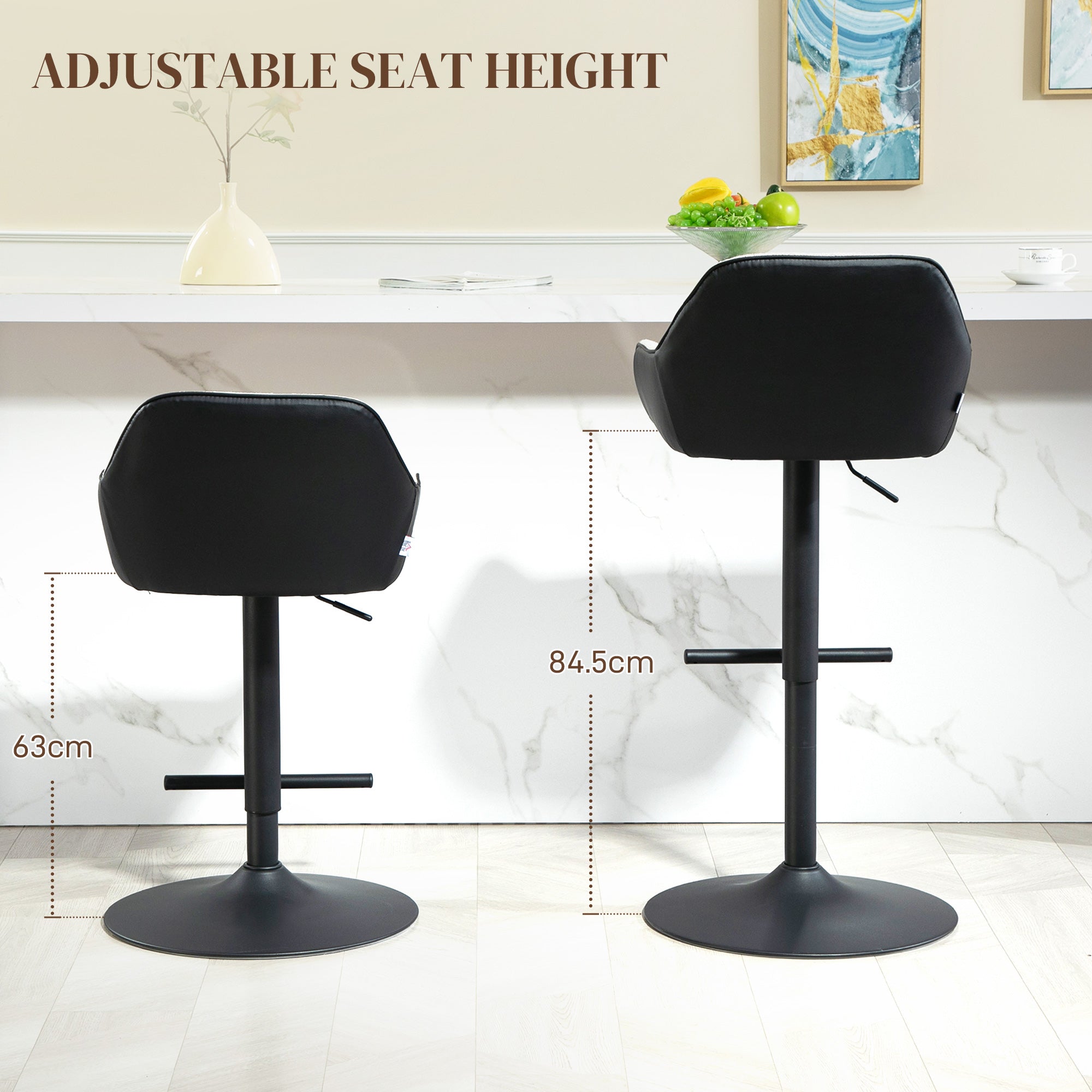 Set of 2 Swivel Bar Stools - Adjustable Light Grey Linen-DECOROLALA