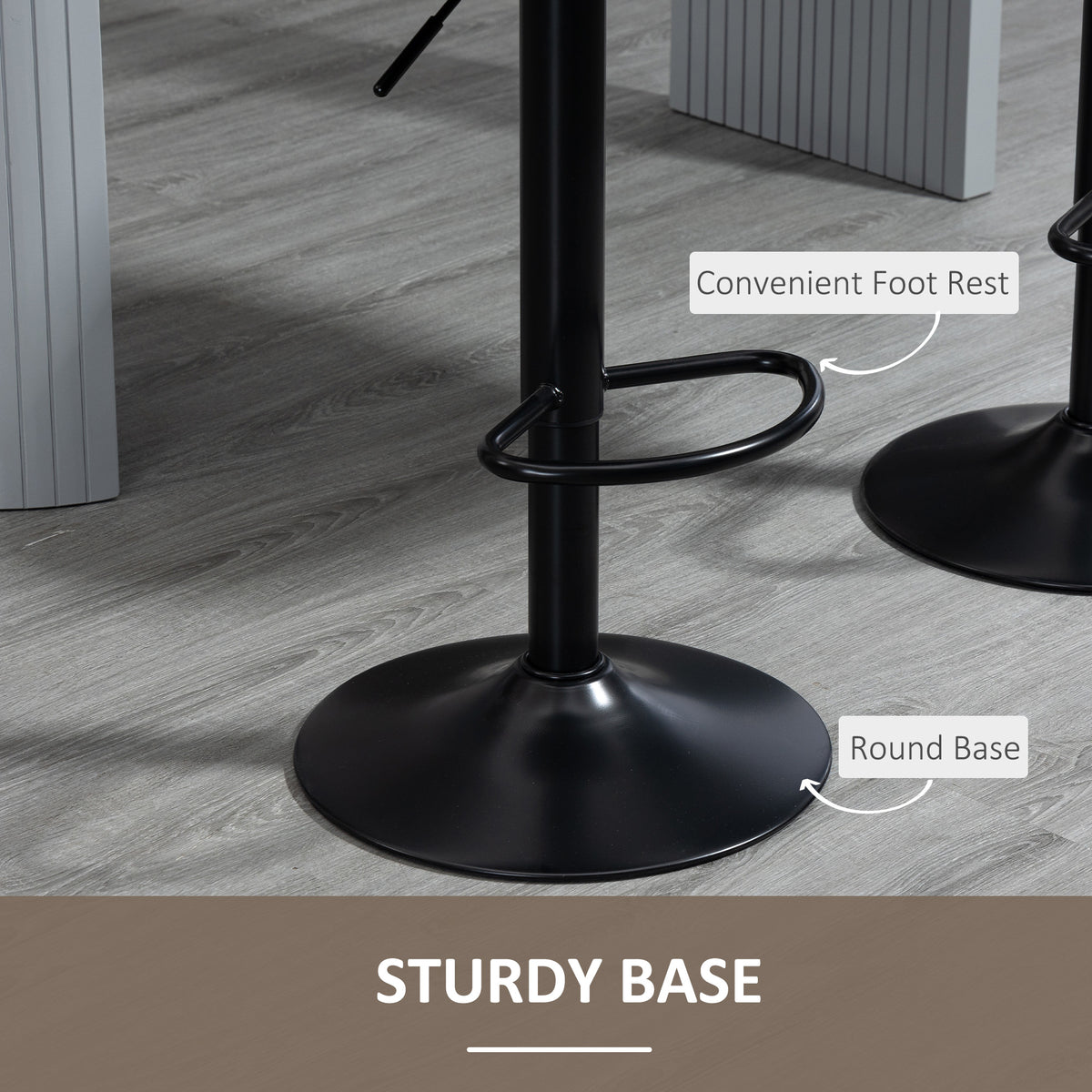 Set of 2 Swivel Bar Stools - Adjustable PU Leather Dark Brown-Home Furnishings > Kitchen & Dining Furniture > Bar Stools-DECOROLALA