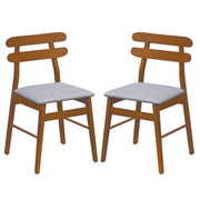 Set of 2 Upholstered Dining Chairs with Padded Seat and Solid Wood Legs-Walnut-Dining Chairs-DECOROLALA