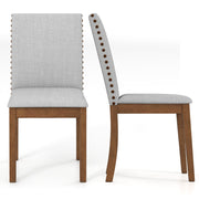 Set of 2 Upholstered Dining Chairs with Padded Seat for Living Room-Walnut-Dining Chairs-DECOROLALA