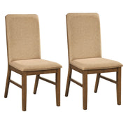 Set of 2 Upholstered Dining Chairs with Solid Rubber Wood Legs-Brown-Dining Chairs-DECOROLALA