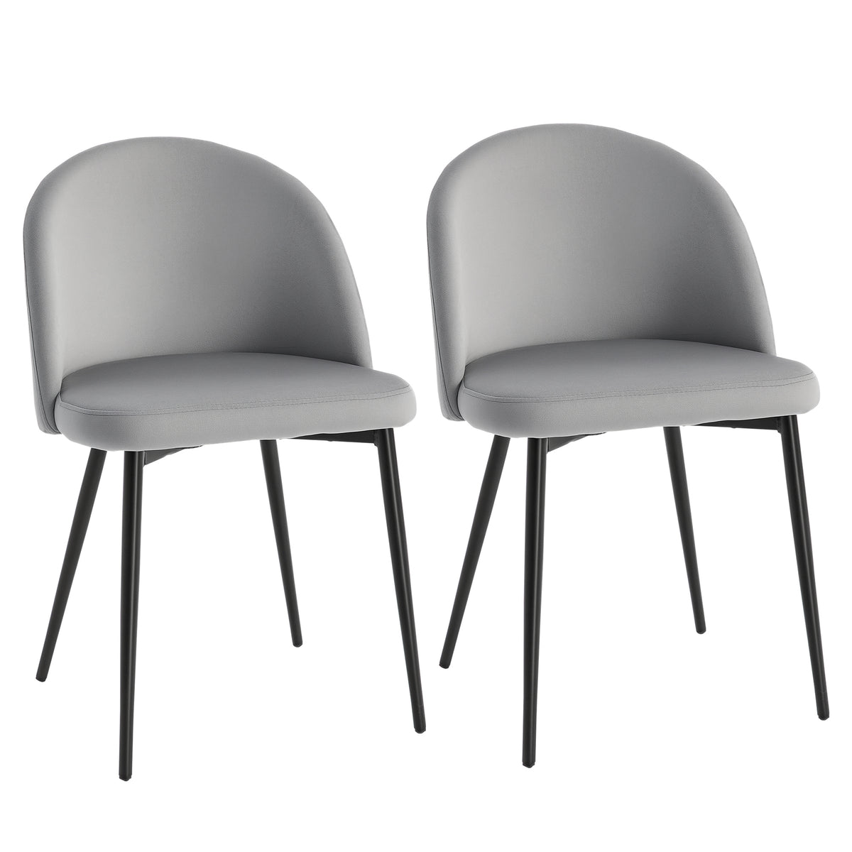 Set of 2 Velvet Dining Chairs - Dark Blue Mid-Back-Home Furnishings > Kitchen & Dining Furniture > Dining Chairs-DECOROLALA