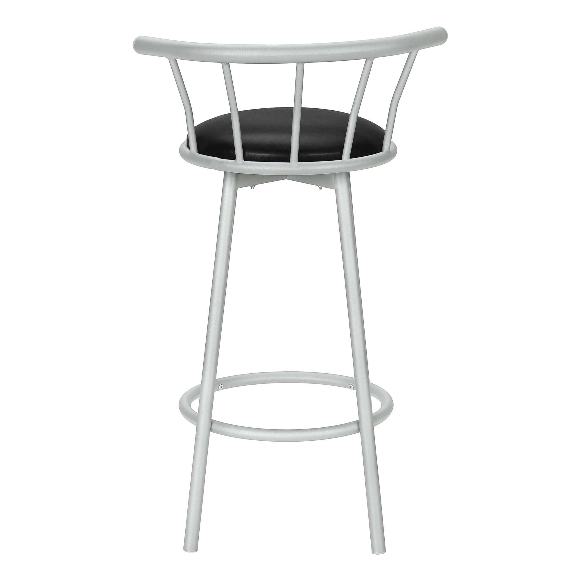 Set of 2 White Metal Swivel Barstools, 37"H-Bar Stool-DECOROLALA