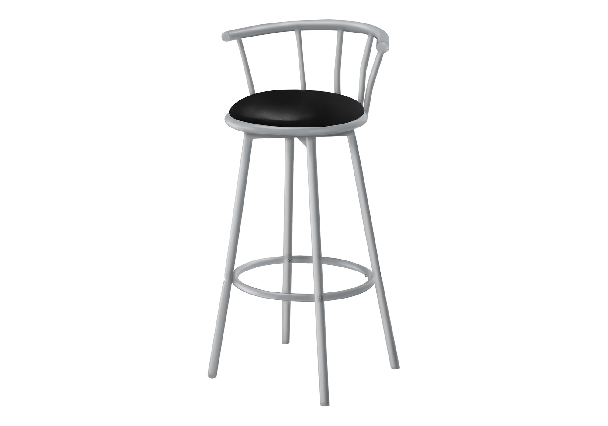Set of 2 White Metal Swivel Barstools, 37"H-Bar Stool-DECOROLALA