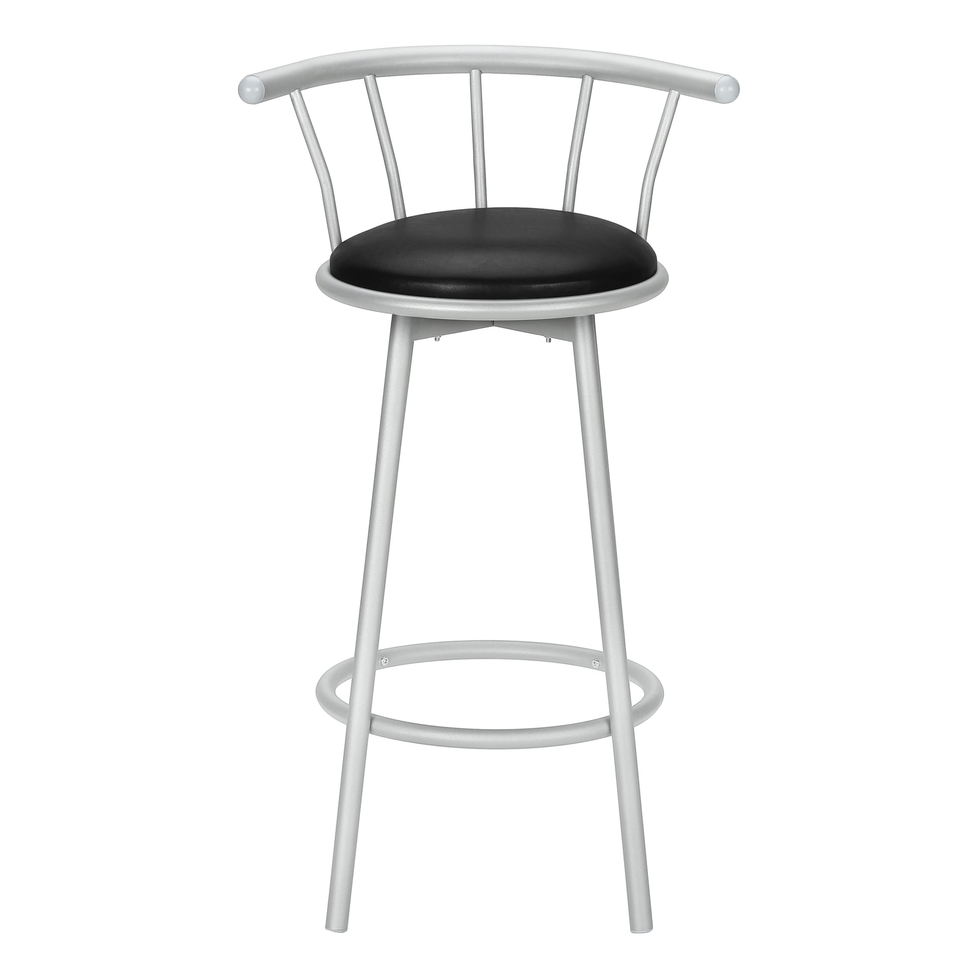 Set of 2 White Metal Swivel Barstools, 37"H-Bar Stool-DECOROLALA