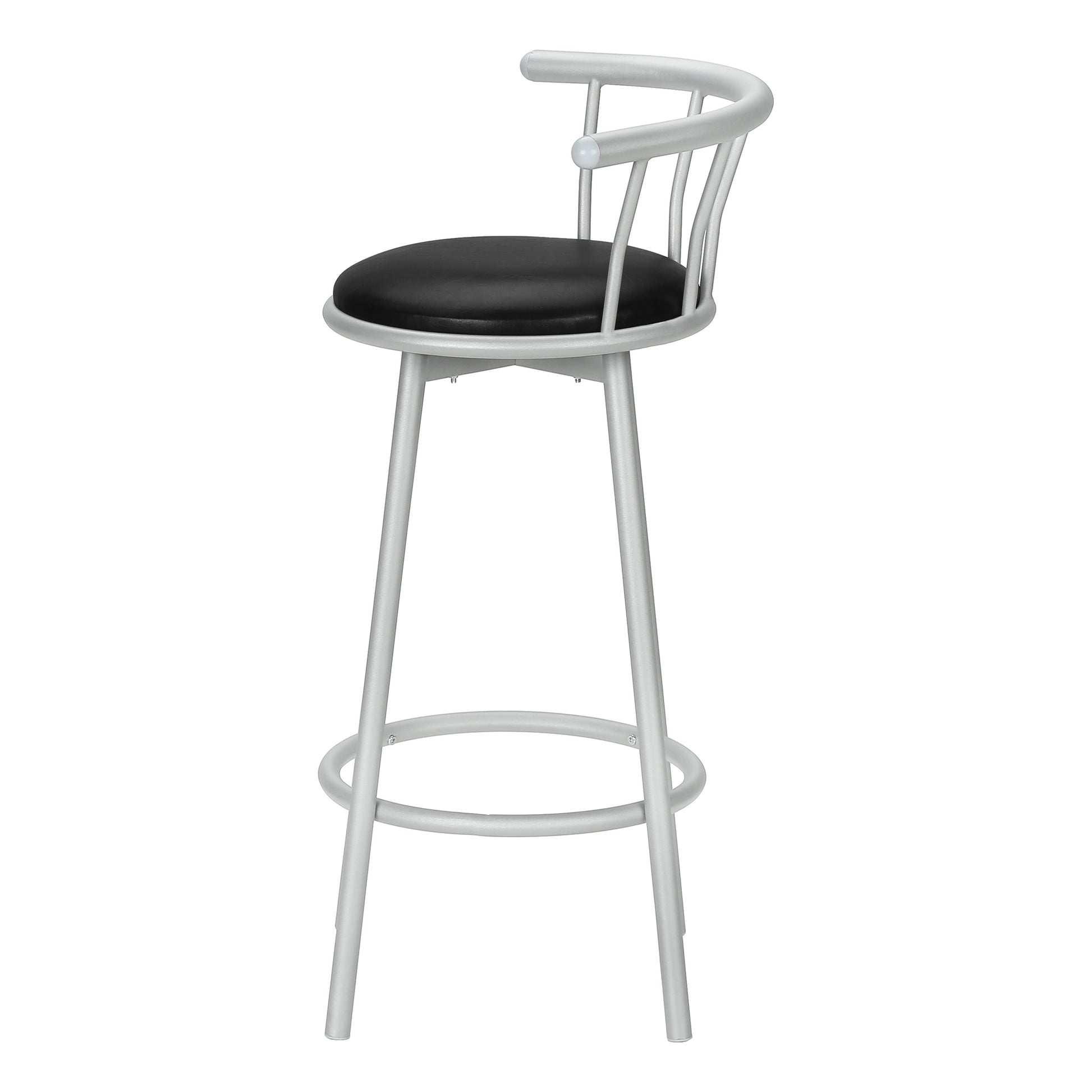 Set of 2 White Metal Swivel Barstools, 37"H-Bar Stool-DECOROLALA