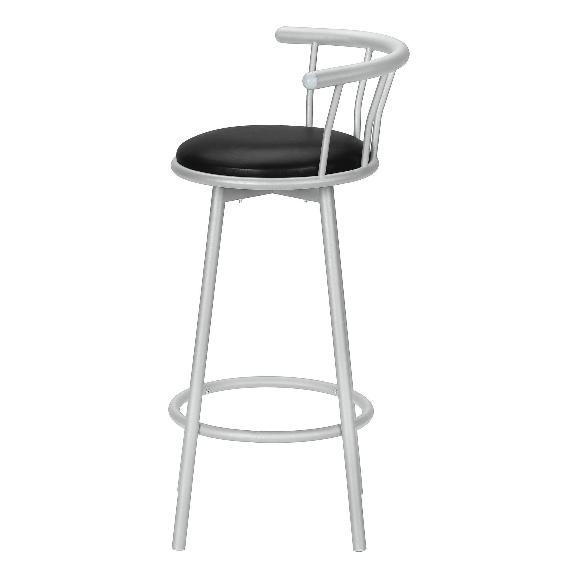 Set of 2 White Metal Swivel Barstools, 37"H-Bar Stool-DECOROLALA