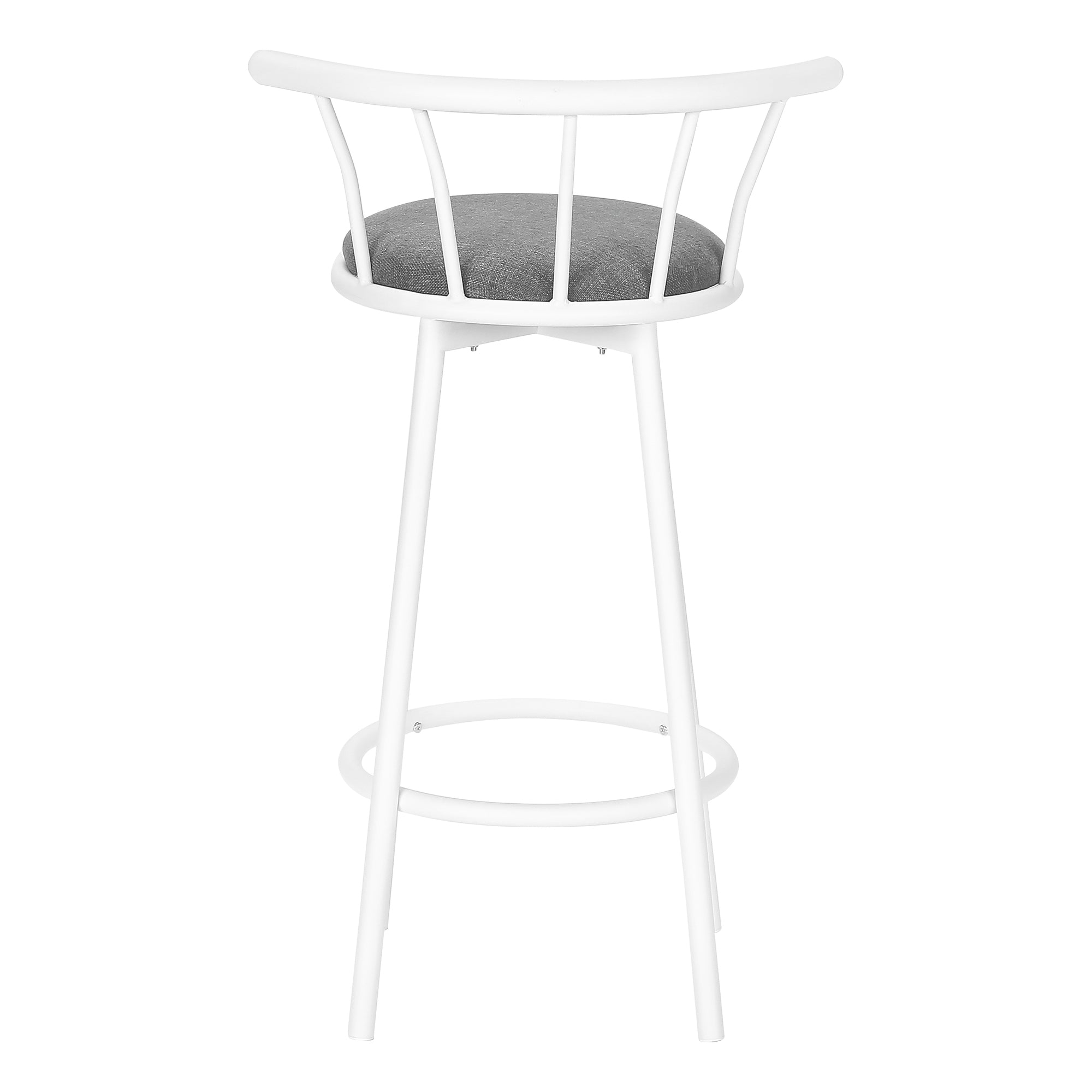 Set of 2 White Metal Swivel Barstools, 37"H-Bar Stool-DECOROLALA