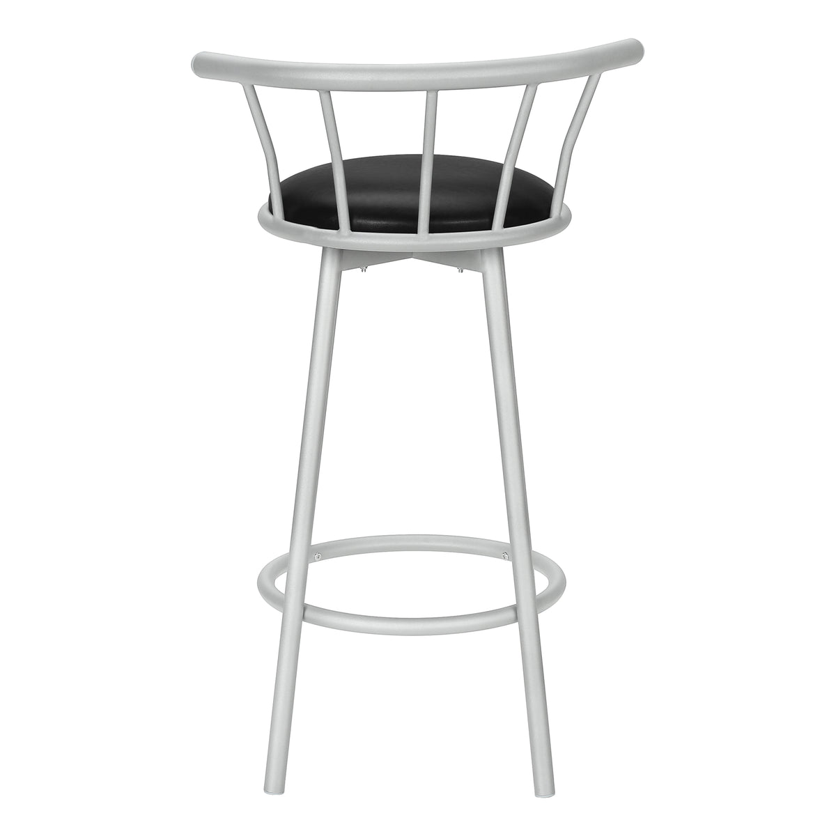 Set of 2 White Metal Swivel Barstools, 37"H-Bar Stools-DECOROLALA