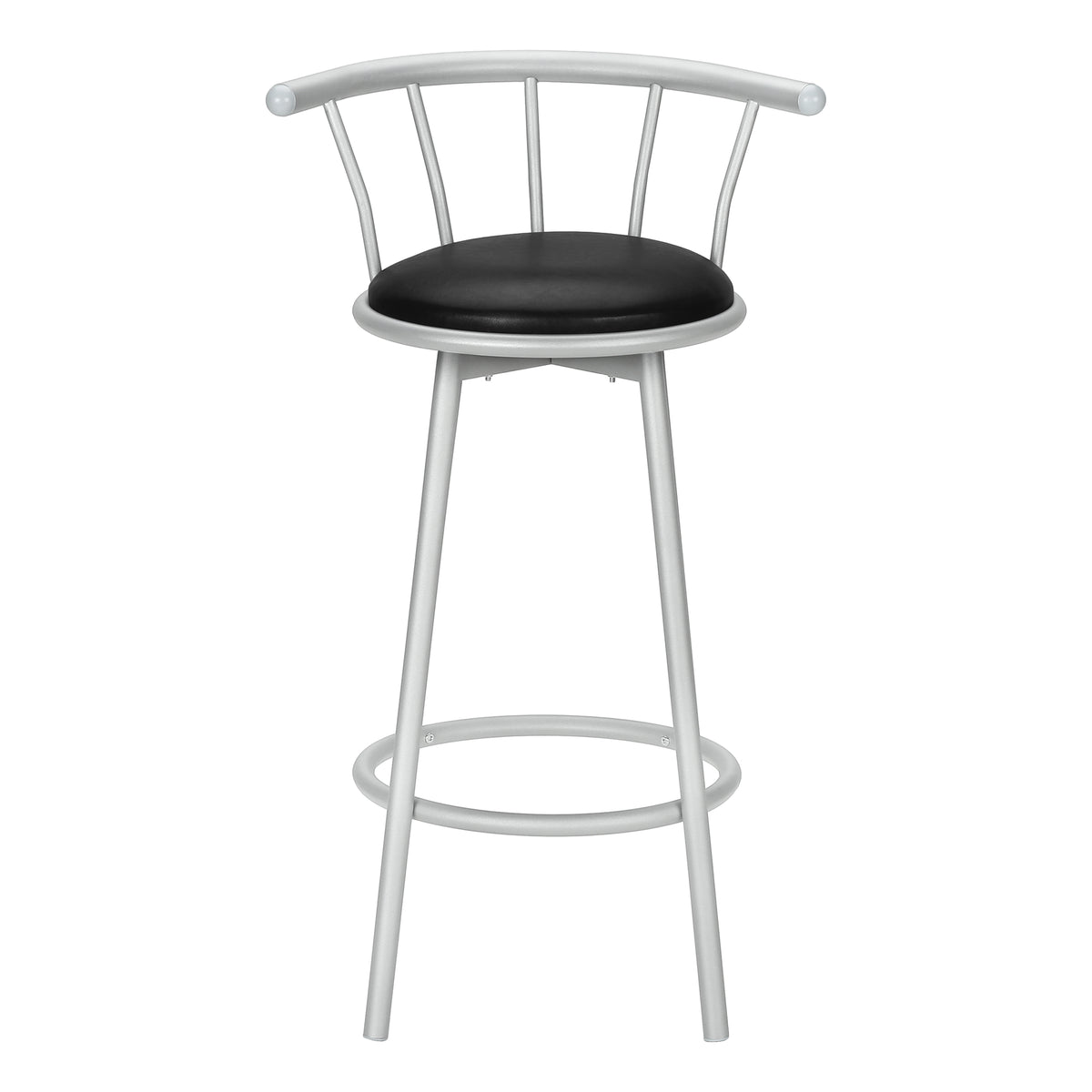 Set of 2 White Metal Swivel Barstools, 37"H-Bar Stools-DECOROLALA