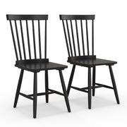 Set of 2 Windsor Dining Chairs with High Spindle Back-Black-Dining Chairs-DECOROLALA