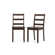 Set of 2 Wood Dining Chairs with Solid Rubber Wood Legs-Brown-Dining Chairs-DECOROLALA