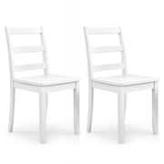 Set of 2 Wood Dining Chairs with Solid Rubber Wood Legs-White-Dining Chairs-DECOROLALA