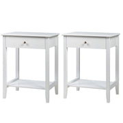 Set of 2 Wooden Bedside Table-White-End & Side Tables-DECOROLALA