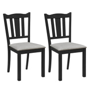 Set of 2 Wooden Dining Chair with Hollow Back and Soft-padded Cushion-Black-Dining Chairs-DECOROLALA