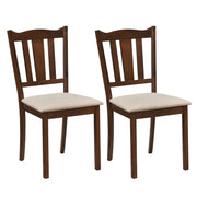Set of 2 Wooden Dining Chair with Hollow Back and Soft-padded Cushion-Walnut-Dining Chairs-DECOROLALA