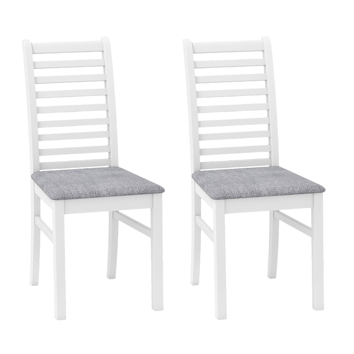 Set of 2 Wooden Dining Chair with Rubber Wood Legs for Living Room-White-Dining Chairs-DECOROLALA