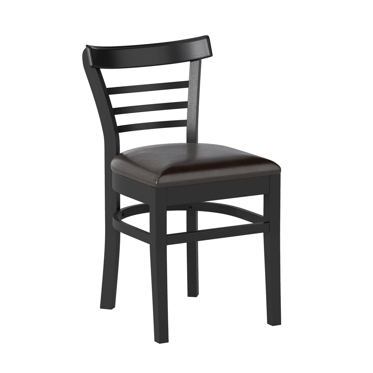 Set of 2 Wooden Dining Chair with Rubber Wood Legs for Restaurant-Black-Dining Chairs-DECOROLALA