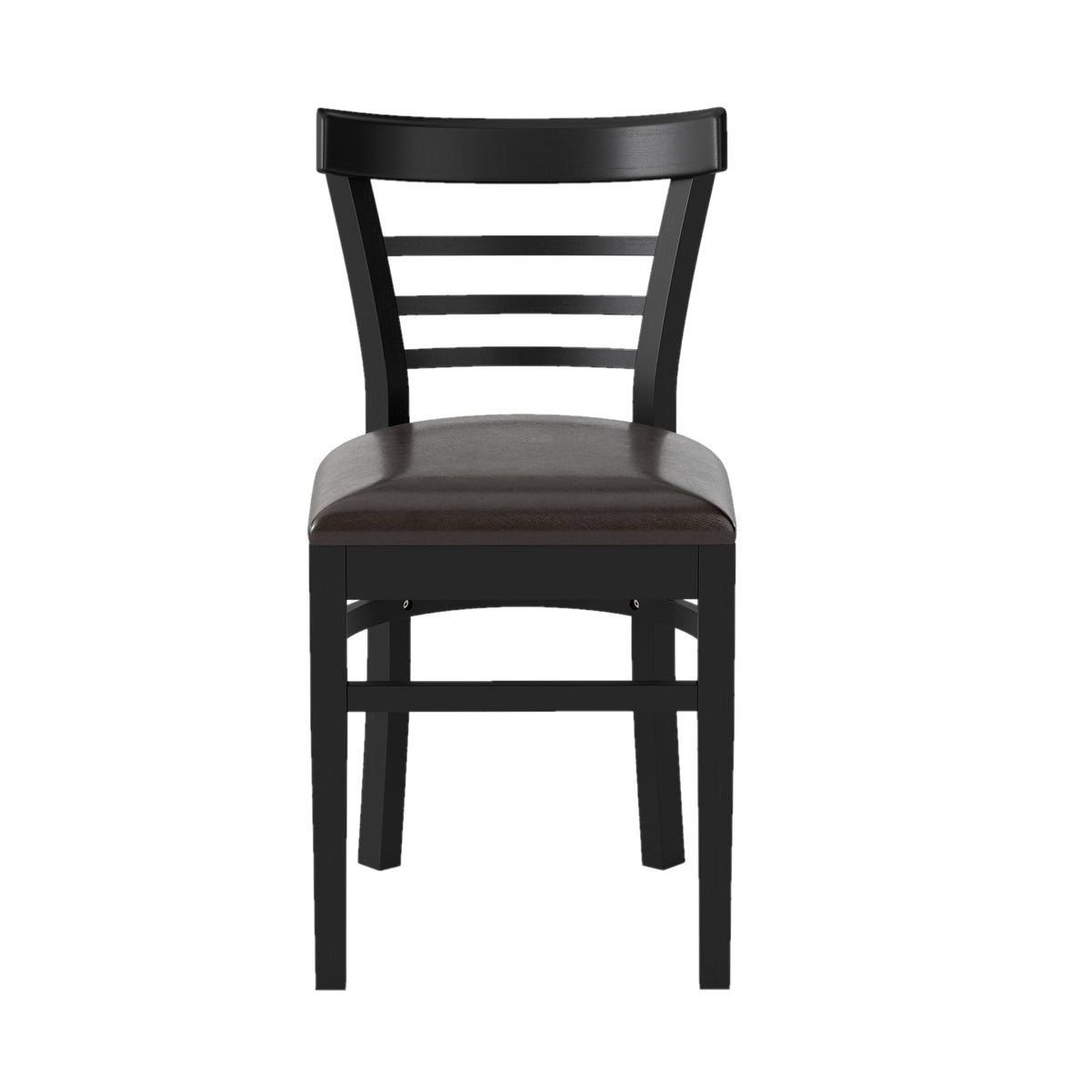 Set of 2 Wooden Dining Chair with Rubber Wood Legs for Restaurant-Black-Dining Chairs-DECOROLALA