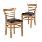 Set of 2 Wooden Dining Chair with Rubber Wood Legs for Restaurant-Brown-Dining Chairs-DECOROLALA