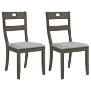Set of 2 Wooden Dining Chairs with Padded Seats and Rubber Wood Frame-Gray-Dining Chairs-DECOROLALA