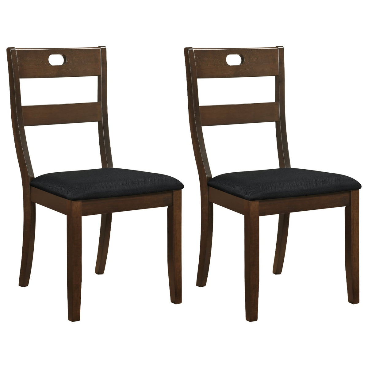 Set of 2 Wooden Dining Chairs with Padded Seats and Rubber Wood Frame-Walnut-Dining Chairs-DECOROLALA