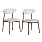 Set of 2 Wooden Modern Upholstered Dining Chairs with Curved Backrest-Beige-Dining Chairs-DECOROLALA