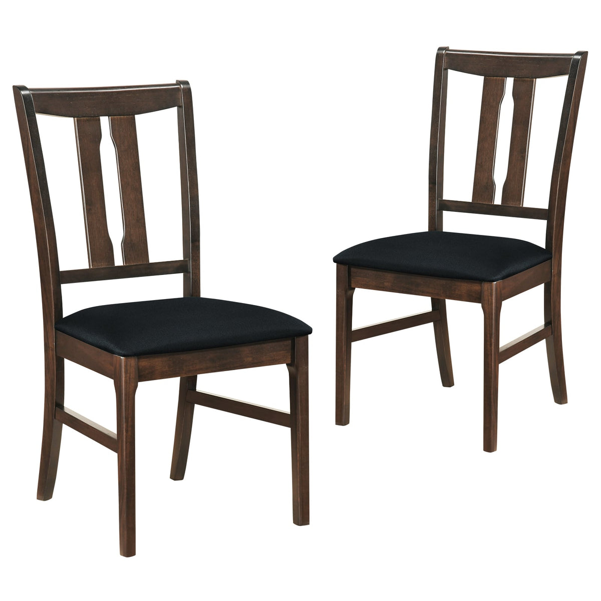 Set of 2 Wooden Upholstered Dining Chairs with High Curved Back-Walnut-Dining Chairs-DECOROLALA