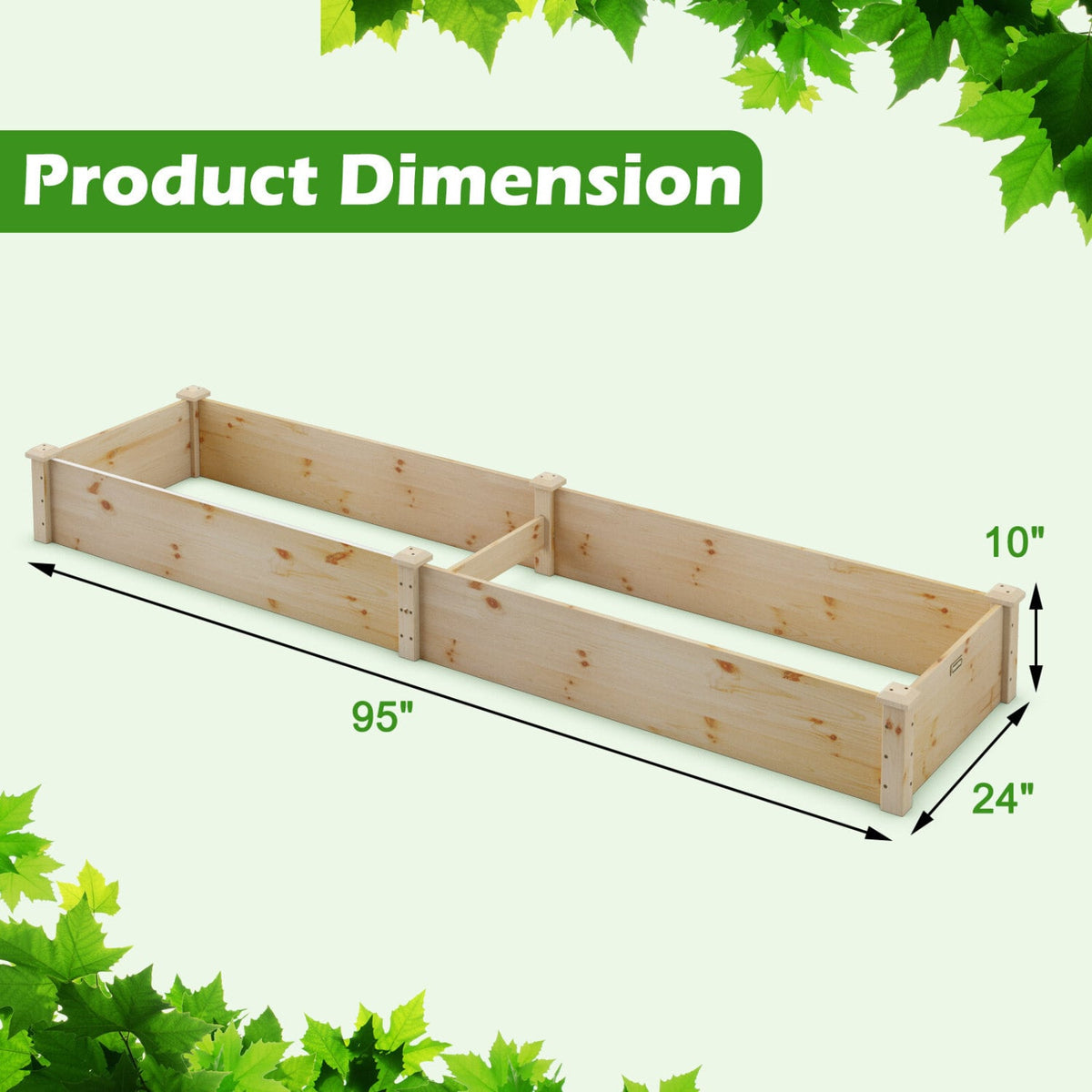 Set of 2 Wooden Vegetable Raised Garden Bed for Backyard-Natural-Raised Garden Beds-DECOROLALA