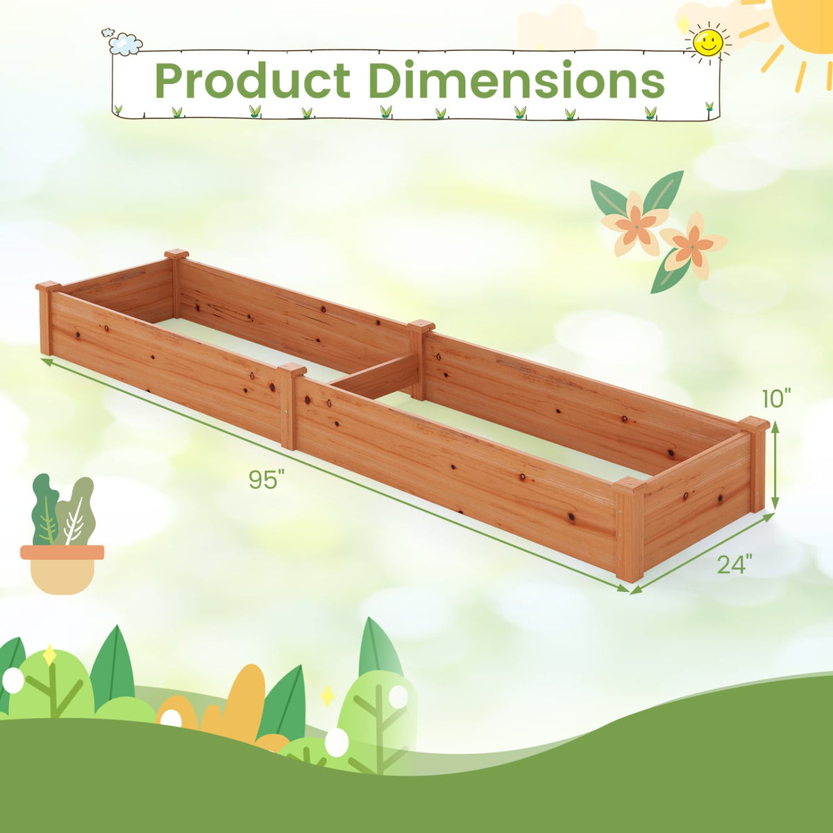 Set of 2 Wooden Vegetable Raised Garden Bed for Backyard-Orange-Raised Garden Beds-DECOROLALA