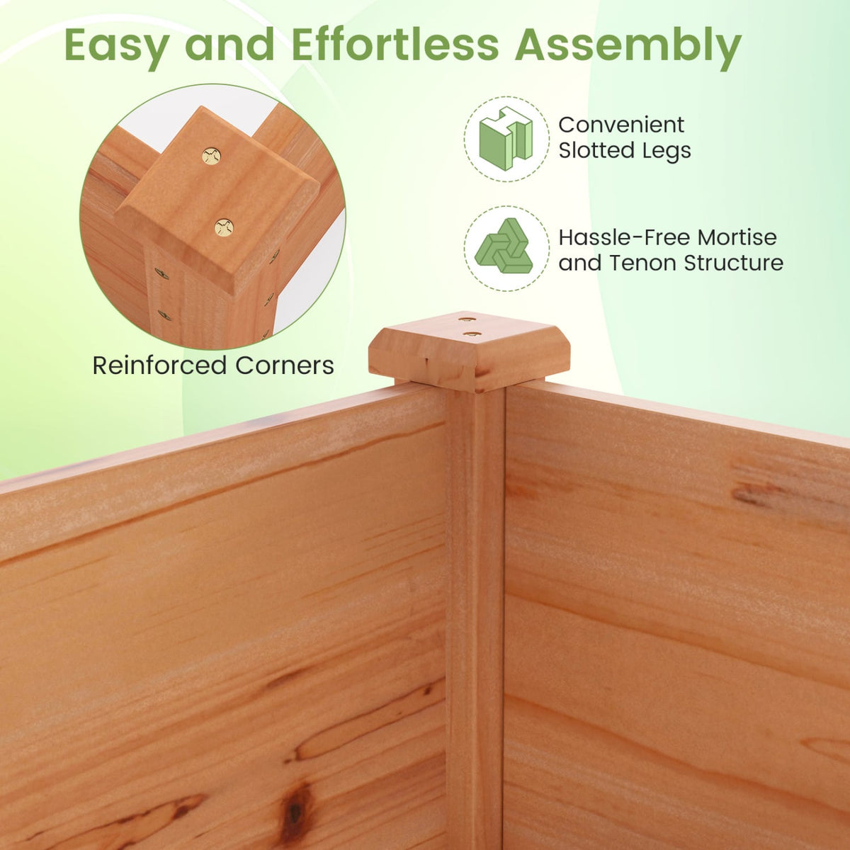 Set of 2 Wooden Vegetable Raised Garden Bed for Backyard-Orange-Raised Garden Beds-DECOROLALA