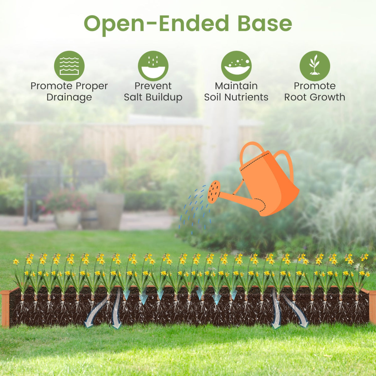 Set of 2 Wooden Vegetable Raised Garden Bed for Backyard-Orange-Raised Garden Beds-DECOROLALA